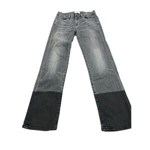 FRAME Denim Le High Straight Jeans Black Womens‎ 26 Sleepy Hollow Dip Dye